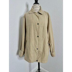 Mackintosh New England Women's Jacket Long‎ Cuffed Sleeve Beige Size XL LIned